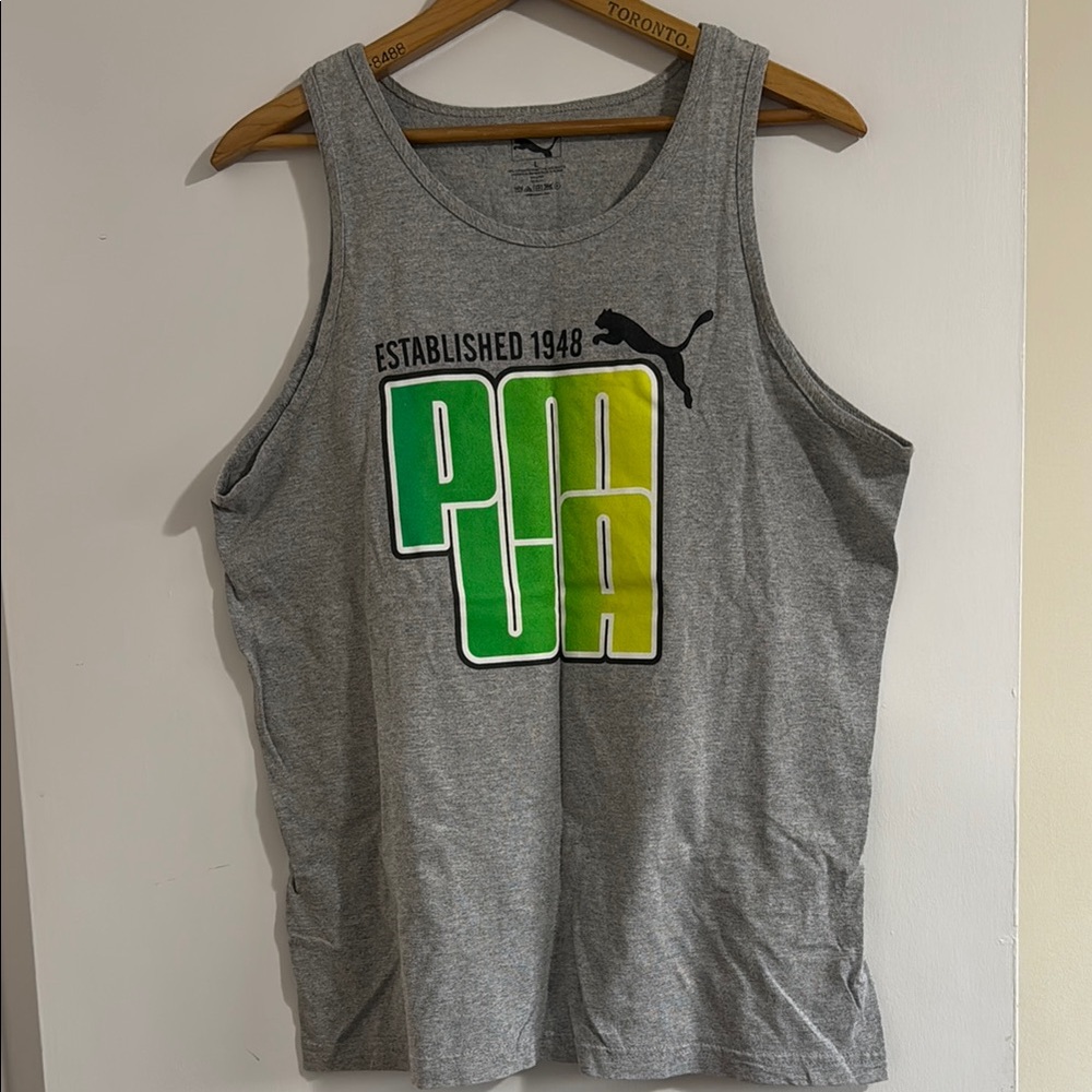 Puma Gray and Green Tank Top